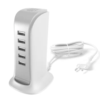 5-Port USB Charger Hub Dudao A5EU with EU Power Cable White