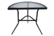 Half Round Glass Top Balcony Table for Patio and Outdoor Use, black