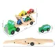 Kruzzel Wooden Truck with Car Carrier and 4 Cars