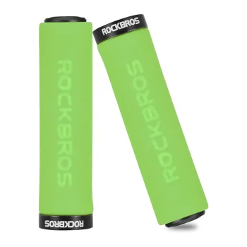 Rockbros BT1001GNBK Sponge Bicycle Handlebar Grips, Green/Black