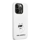 Apple iPhone 14 Pro 6.1\'\' Karl Lagerfeld Silicone Choupette MagSafe Case Cover (KLHMP14LSNCHBCH), White