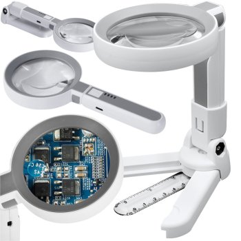 Magnifying Lamp with 20 LED Light and Stand for Reading & Close Work, White