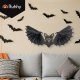 Ruhhy 00026126 Hanging Bat, Halloween Decoration, 60 cm, Black