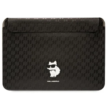 Karl Lagerfeld 16" Laptop Sleeve Saffiano Monogram Choupette, Black