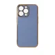 Gel Case for Samsung Galaxy A12 5G Lighting Color Case with Gold Frame, Blue