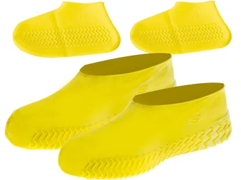 Waterproof Shoe Covers, Silicone, Yellow, Size S (26-34)