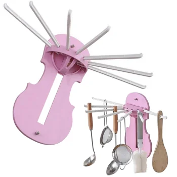 Folding Towel Rack for Bathroom and Kitchen, Pink