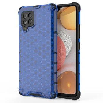 Honeycomb Armor Case with TPU Bumper for Samsung Galaxy A42 5G, Blue