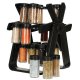 Rotating Spice Organizer with 18 Glass Jars, Black