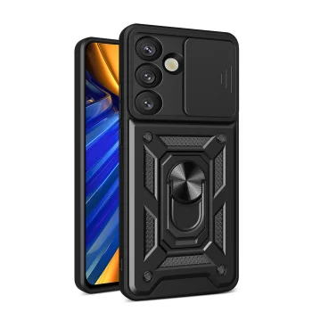 Hybrid Armor Camshield Armored Case with Stand and Camera Cover Google Pixel 9A - Black