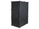 Modular Wardrobe with 6 Sections and Hanging Rod, Black