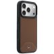 Mercedes Leather Wood Effect Curve MagSafe Case for iPhone 17 Pro, Brown
