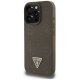 Guess Grained Hot Stamp Peony Triangle Logo MagSafe iPhone 16 Pro Max Case - Brown