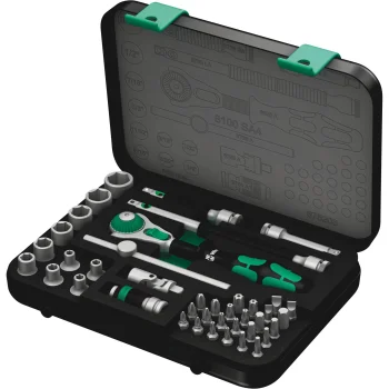 Wera 8100 SA 4 Zyklop Speed Ratchet Set, 1/4" Drive, Imperial, 41 Pieces