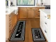 Kitchen Rug Set of 2 Non-Slip Cushioned Floor Mats for Kitchen Floor Runner, Black