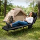 Mountain Goat Folding Camping Chair Sun Lounger, Black