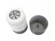 Toilet Brush with Holder and Wall Hook, White and Grey
