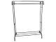 Metal Freestanding Clothes Rack with Shoe Shelf, Black