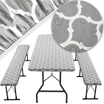Tablecloth cover for garden table+2 benches