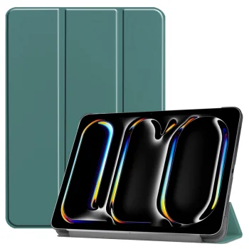 Apple iPad Pro 11'' (2024) (A2837 A2925) PU Leather Protective Tri-fold Book Case Cover, Green