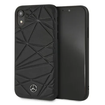 Mercedes Twister Leather Case for iPhone Xr - Black