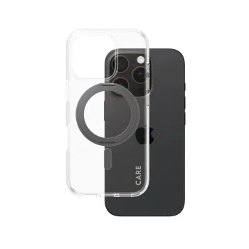 PanzerGlass 1322 Kickstand MagSafe Case for iPhone 16 Pro Transparent / Black