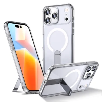 Hybrid Armor X Case for iPhone 17 Pro Max with Stand and MagSafe, Transparent