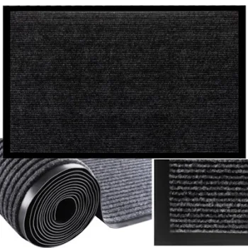 Ruhhy 22055 Doormat, 60x90 cm, Black/Grey