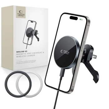Tech-Protect MM15W-V5 Magnetic MagSafe Car Air Vent Mount 15W - Black