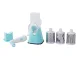 Manual Rotary Vegetable Grater and Slicer 3-in-1 with 3 Drums, Blue