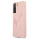 Guess Samsung Galaxy S21+ Case Silicone Vintage Script, Pink
