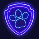 Psi Patrol Paw Hanging LED Neon on Plexiglass
