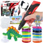 Bērnu 3D Pildspalva Zīmulis ABS un PLA Diegiem Modelēšanai Zīmēšanai, Komplekts ar Trafaretiem un Filamentiem | 3D Pen Mega Set