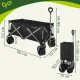 Heavy-Duty Folding Garden Cart 150L Beach Wagon Gardlov 200kg, Black