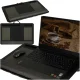 Portable laptop table with cushion for bed or lap, black