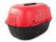 Sturdy pet carrier crate for dogs, cats, rabbits, 48 cm, red
