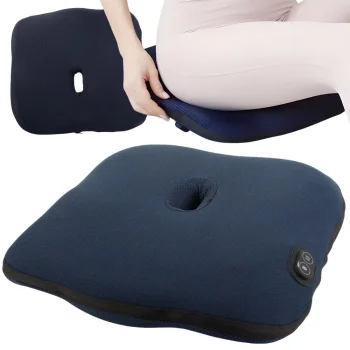 Heated Massage Seat Cushion with Vibration, 40x40 cm
