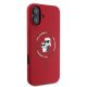 Karl Lagerfeld Silicone Karl&Choupette Heads Ring MagSafe Case for iPhone 16, Red
