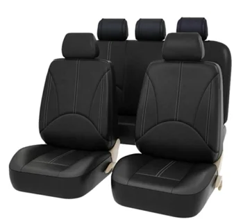 Eco-Leather Car Seat Cover Set, Black