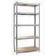 Humberg HR-812 Heavy-Duty Metal Shelving Unit, 180 x 90 x 40 cm, Silver