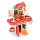Multistore Kids Play Kitchen with Sound, LED, Steam and 42 Accessories, Pink