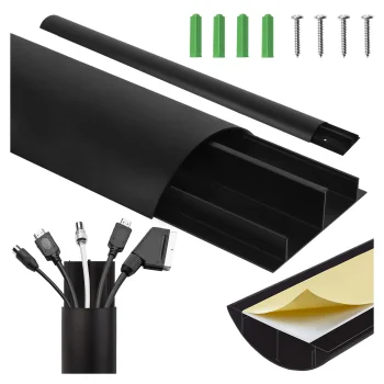 Maclean MC-814 B Aluminum Cable Trunking, 62x20x750mm, Black