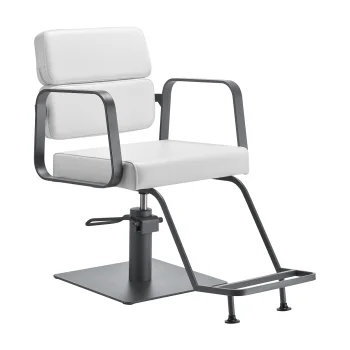 Hairdressing Chair Gabbiano Porto White with Gray Base