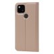 Google Pixel 5a 5G Magnetic PU Leather Phone Stand Card Slot Case Book Cover, Rose Gold