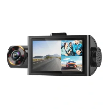 WOLFBOX i07 3-Channel Dash Cam WiFi GPS 2.5K + 1080p