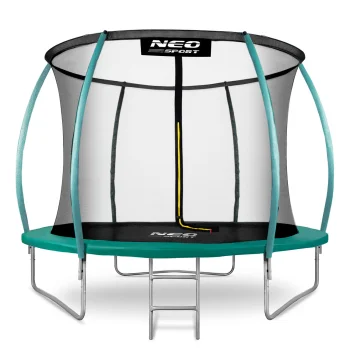Garden Trampoline Neo-Sport 312 cm (10 ft) with Inner Net and Ladder, Green