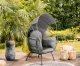 ModernHome Garden Cocoon Chair with Folding Canopy, Grey