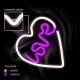 Neolia NNE02 LED Neon LOVE W SERCU, White/Purple