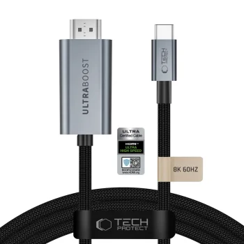 Tech-Protect UltraBoost USB-C to HDMI 2.1 Video Cable 8K 60Hz 300 cm - Gray