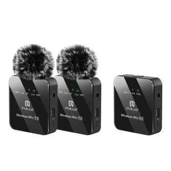 Wireless Lavalier Microphone PULUZ PU3154B 2 TX + 1 RX
